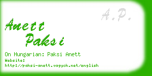 anett paksi business card